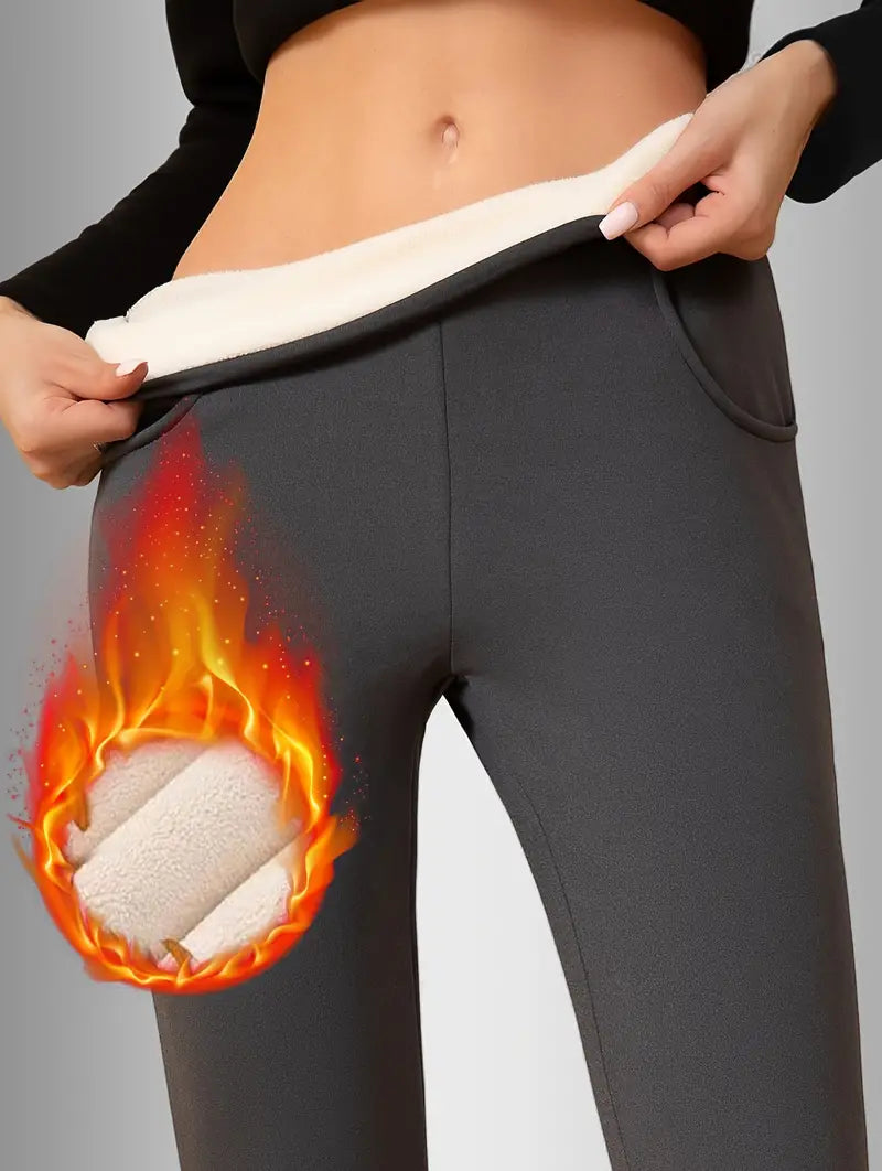 Ultraweiche, mit Fleece gefütterte High-Waist-Leggings für Frauen